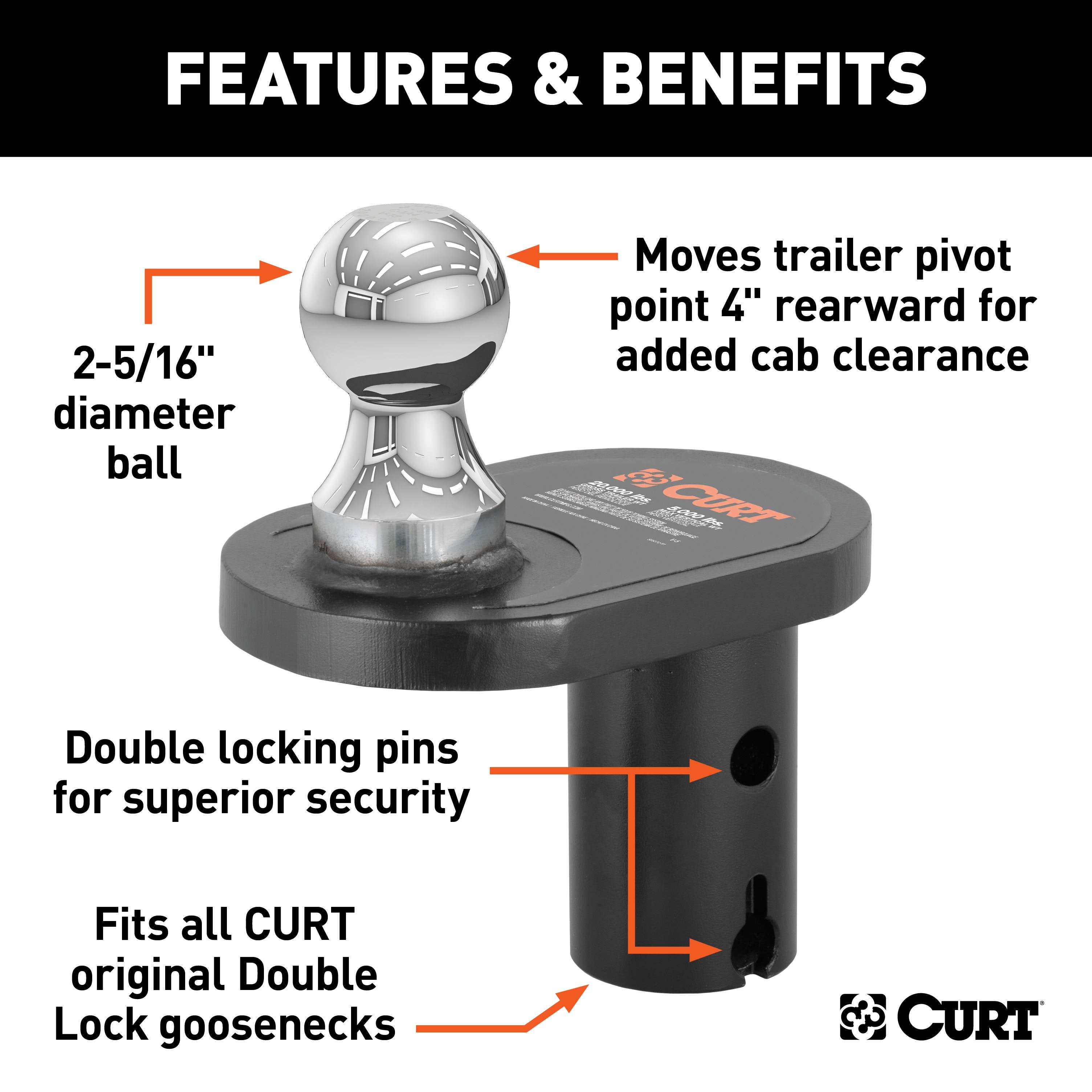 Trailer Hitch Ball,2-5/16 Inch Ball