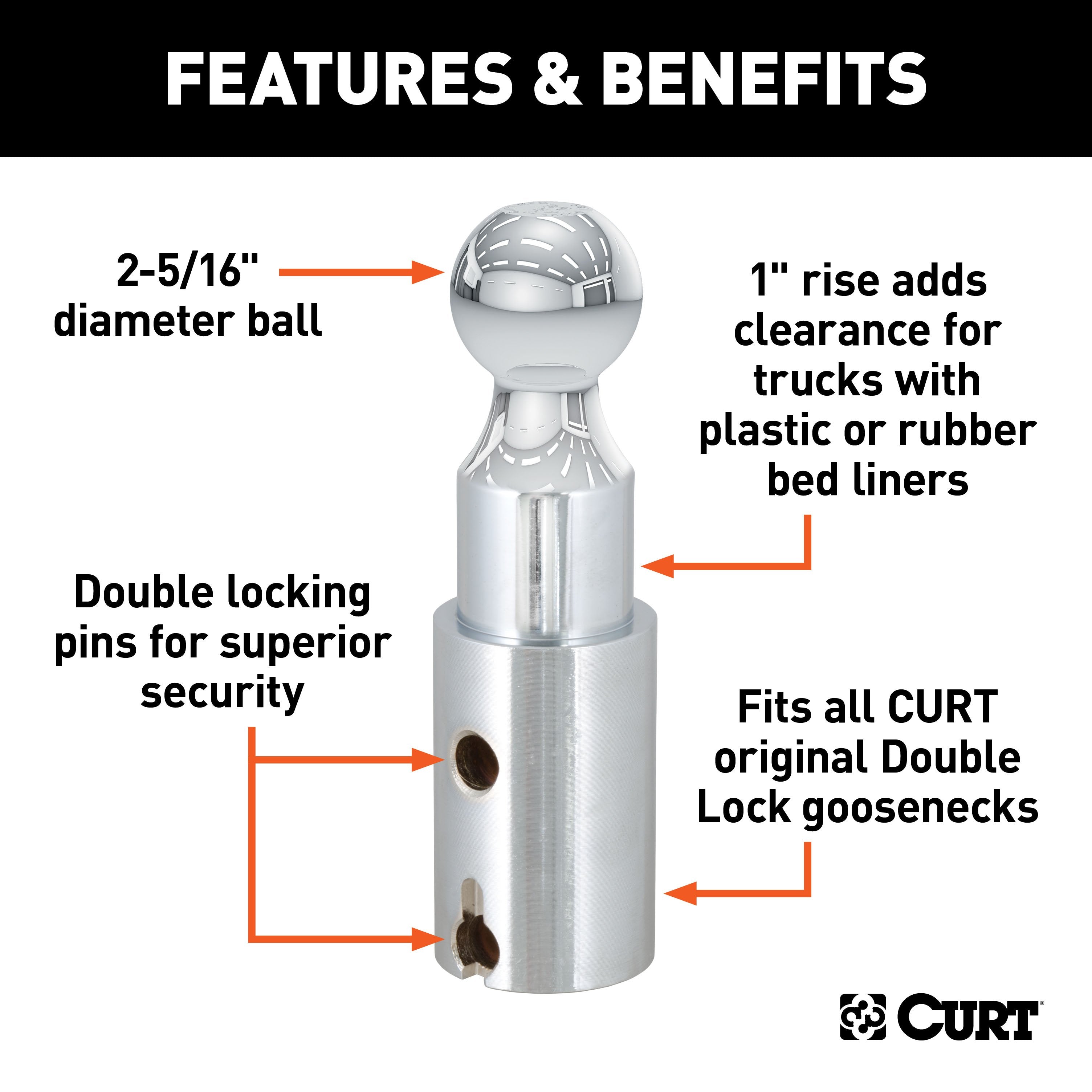 Trailer Hitch Ball,2-5/16 Inch Ball