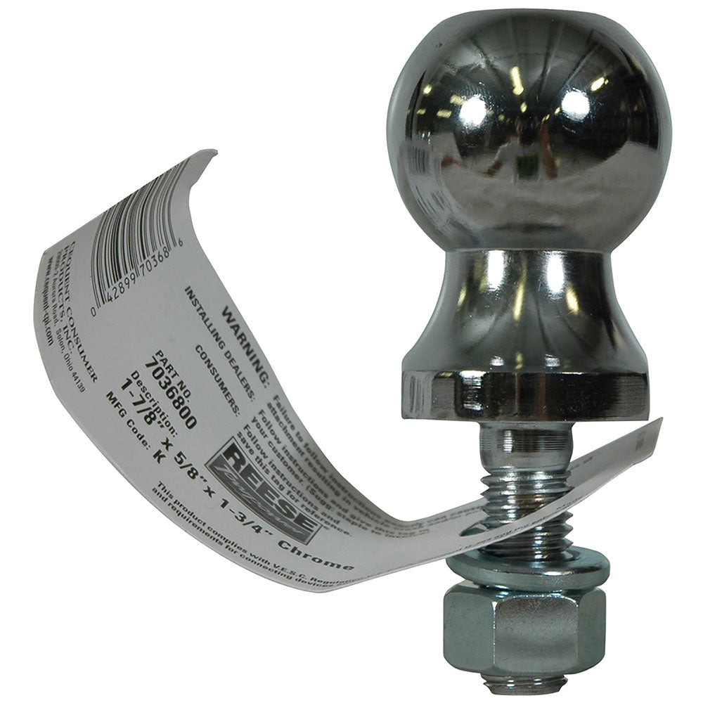 Trailer Hitch Ball,1-7/8 Inch Ball