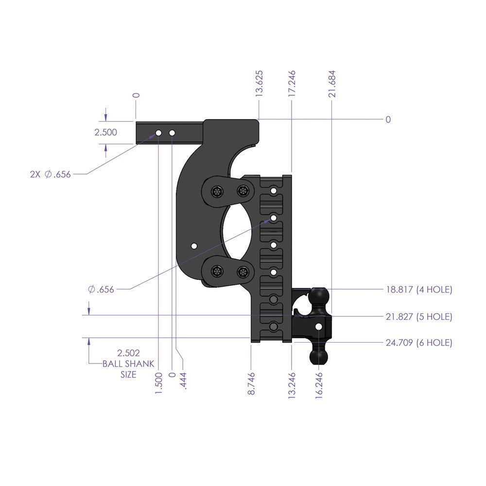 Trailer Hitch Ball Mount,Adjustable Ball Mount