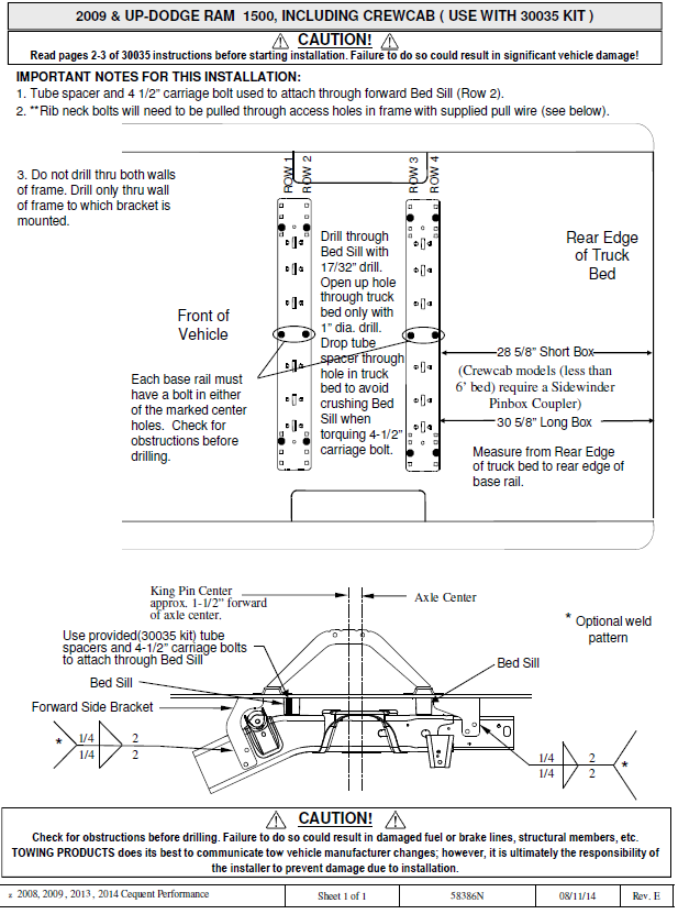 5th Wheel and Gooseneck Hitch Parts,Rail Kits and Install Brackets