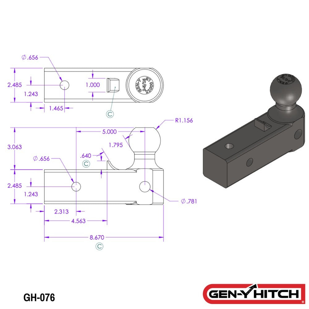 Trailer Hitch Ball Mount,Fixed Ball Mount