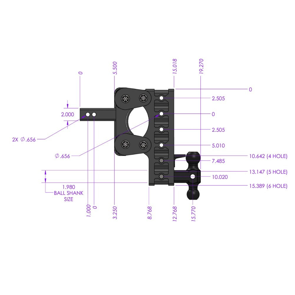 Trailer Hitch Ball Mount,Adjustable Ball Mount
