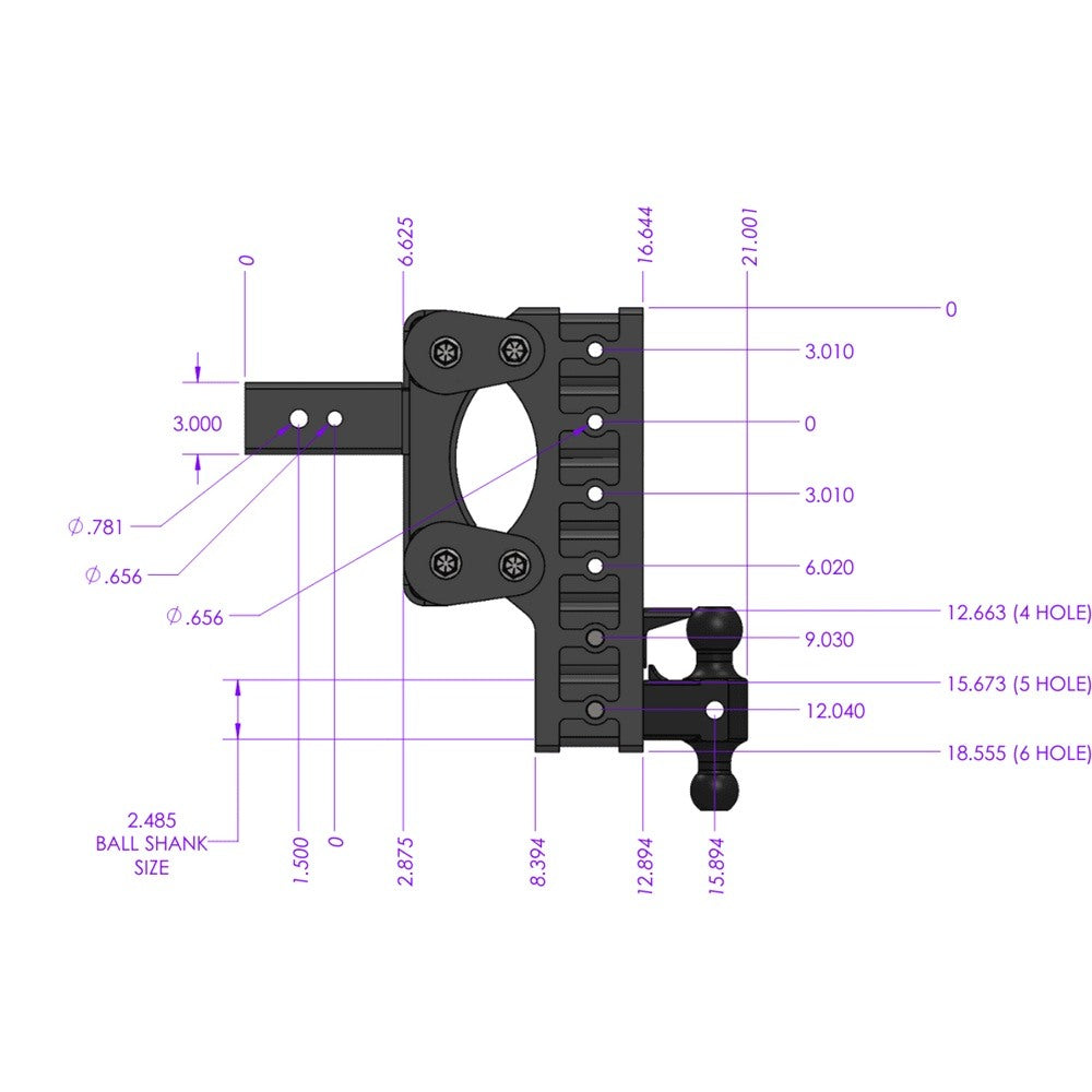 Trailer Hitch Ball Mount,Adjustable Ball Mount