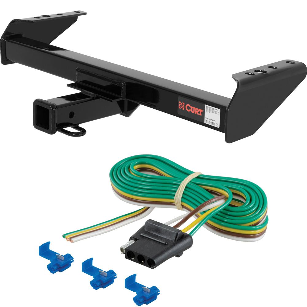 Curt Class 3 Trailer Hitch and 4-Way Wiring for Chevy and Ford Trucks