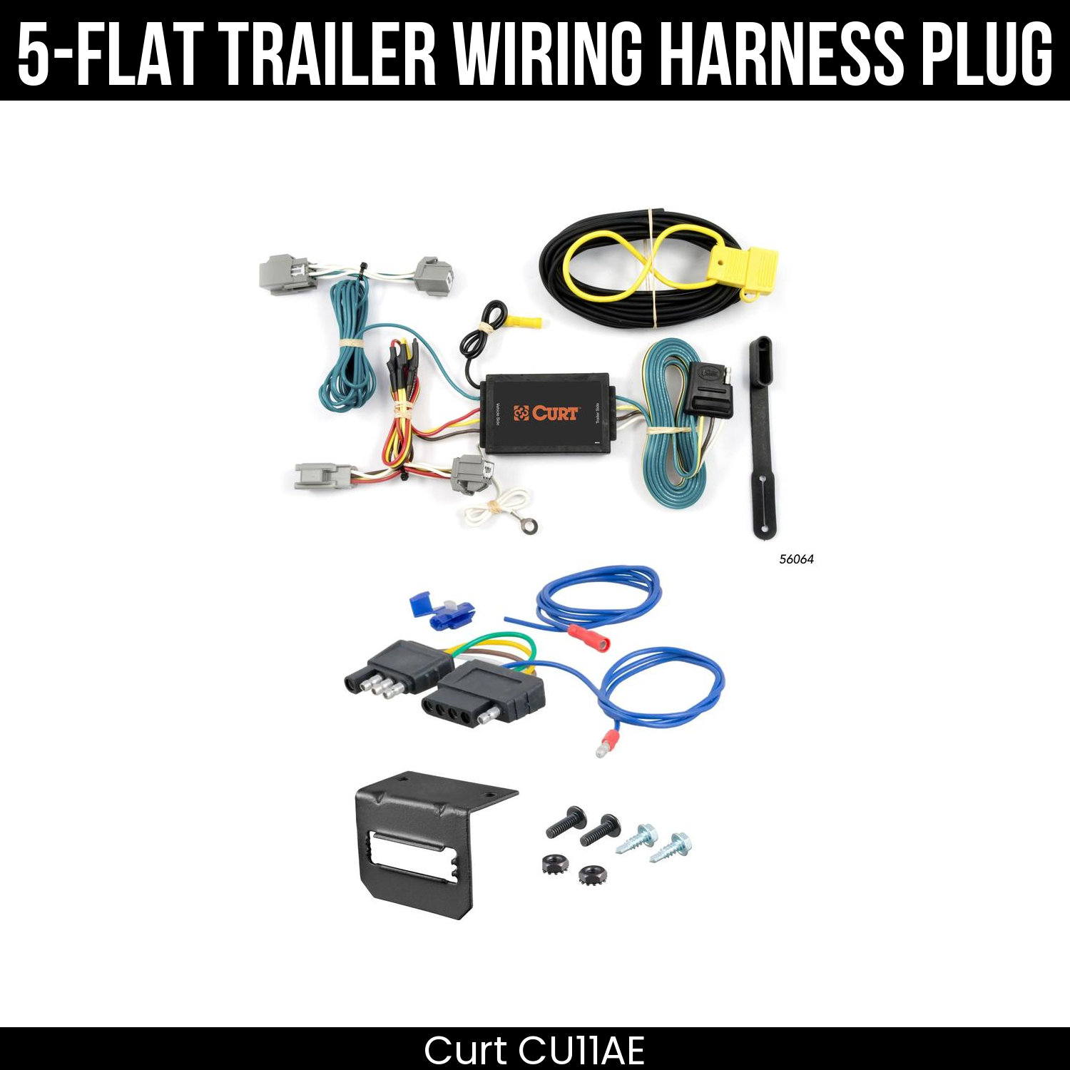 Trailer Wiring 5-Flat Plug w/ Bracket