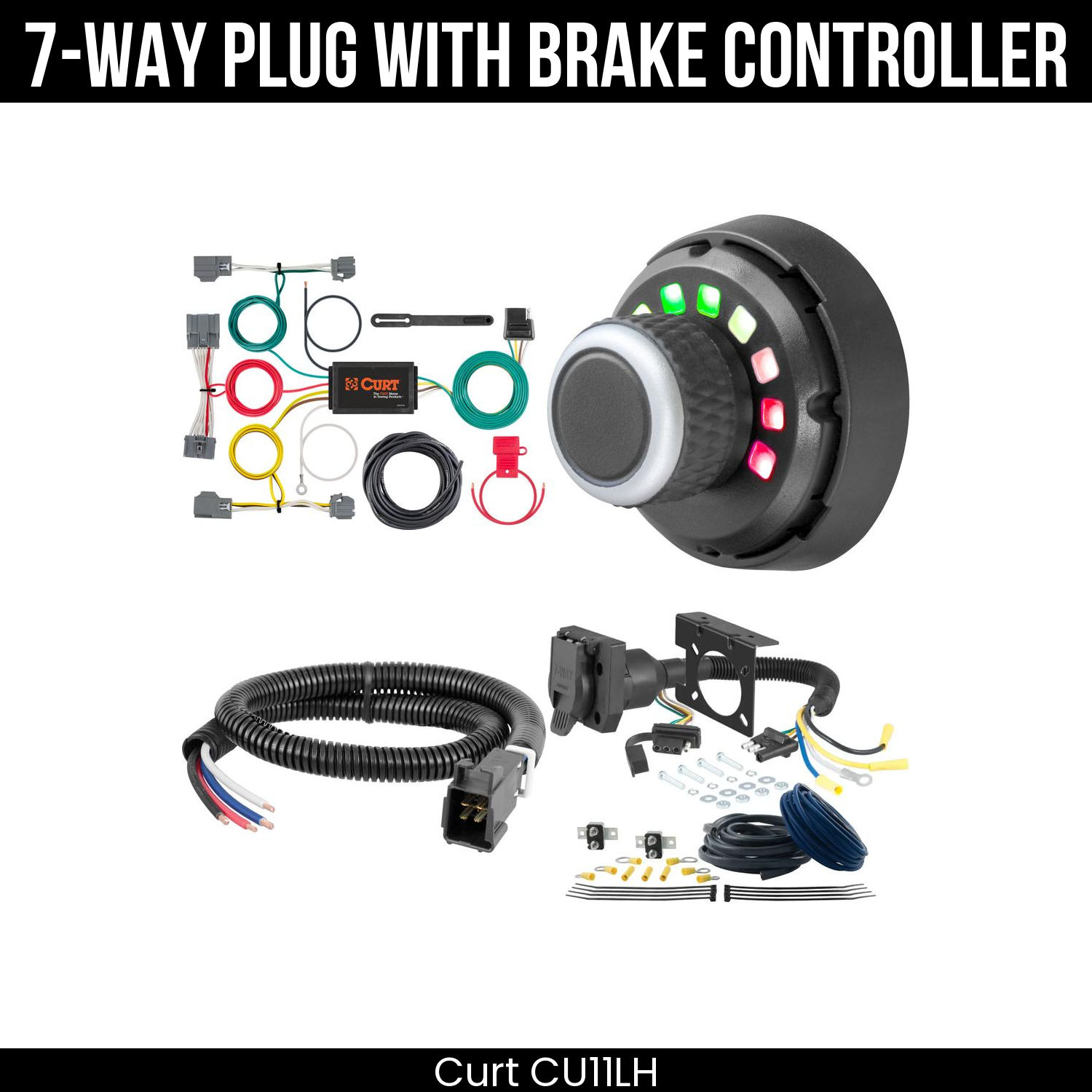 Trailer Wiring 7-Way Plug w/ Bracket , Spectrum Brake Control