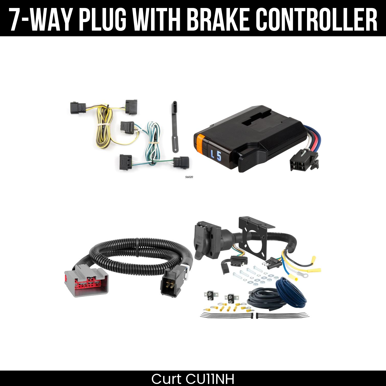 Trailer Wiring 7-Way Plug w/ Bracket , Discovery Next Brake Control