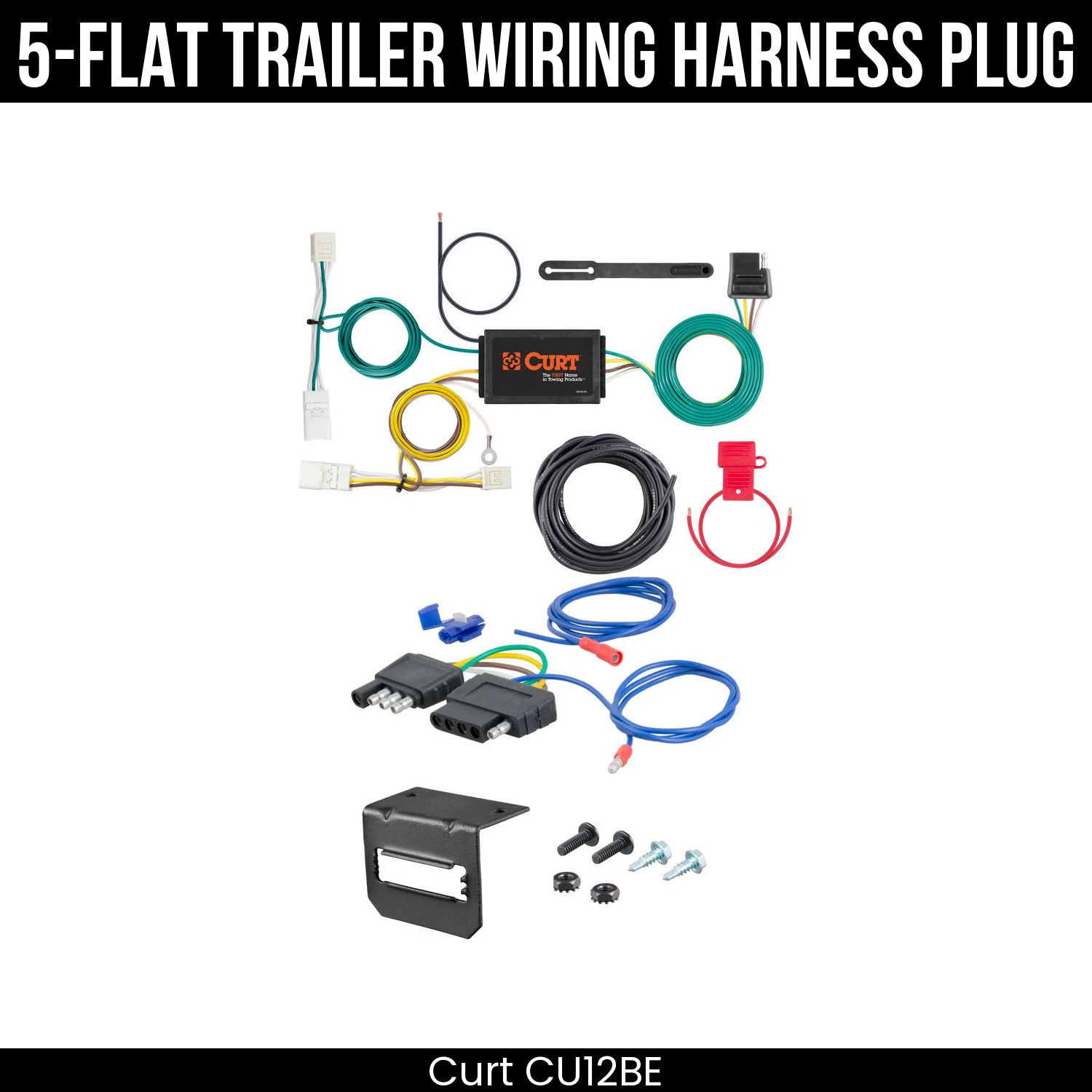 Trailer Wiring 5-Flat Plug w/ Bracket