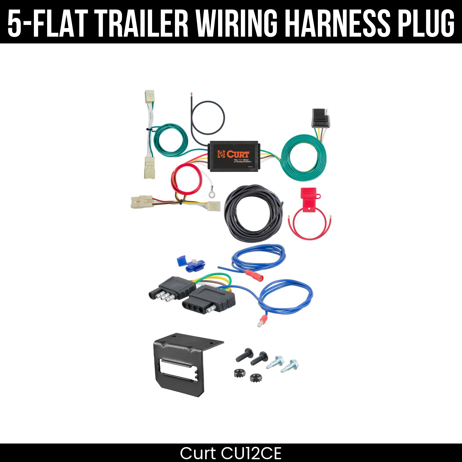 Trailer Wiring 5-Flat Plug w/ Bracket
