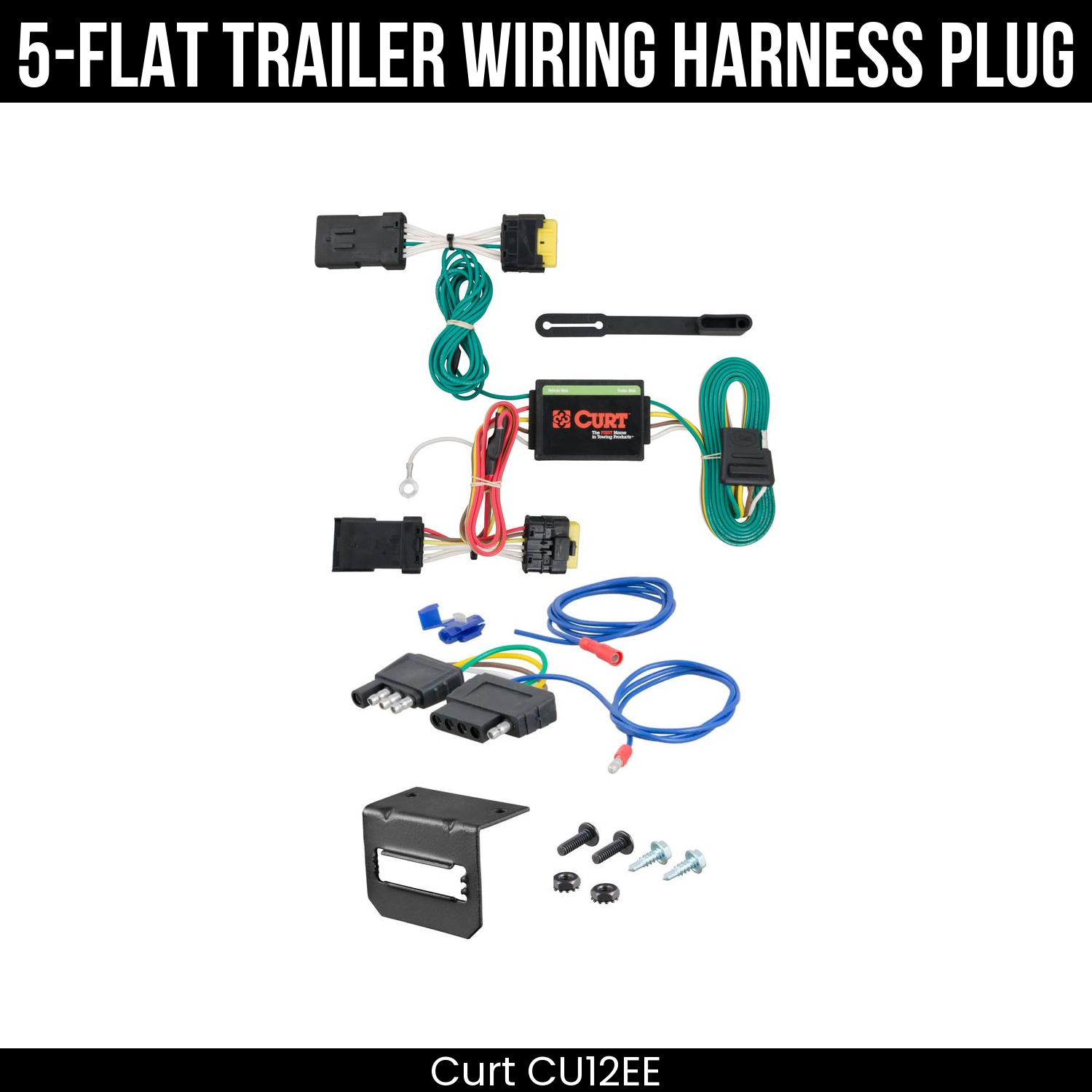 Trailer Wiring 5-Flat Plug w/ Bracket