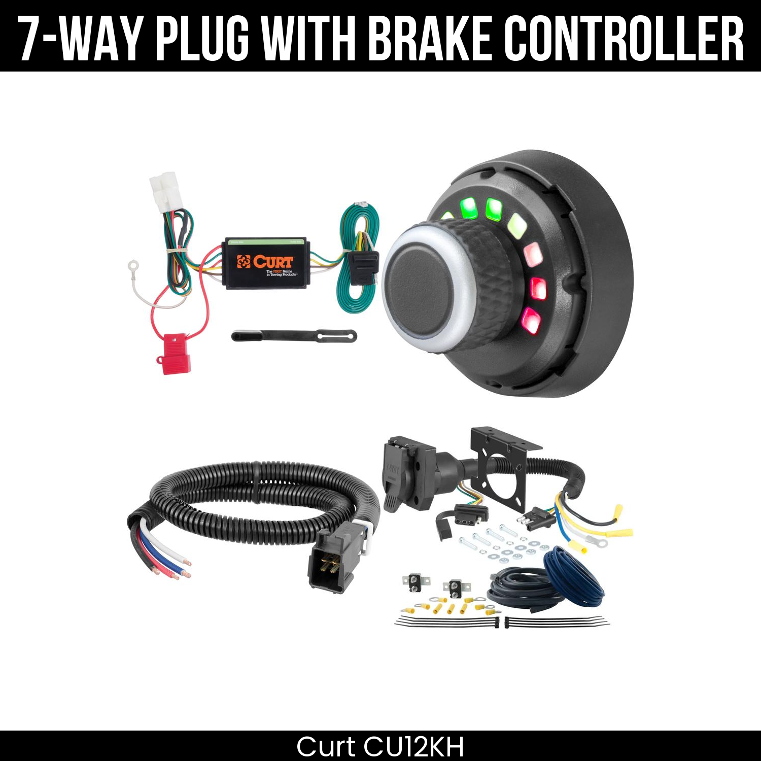 Trailer Wiring 7-Way Plug w/ Bracket , Spectrum Brake Control