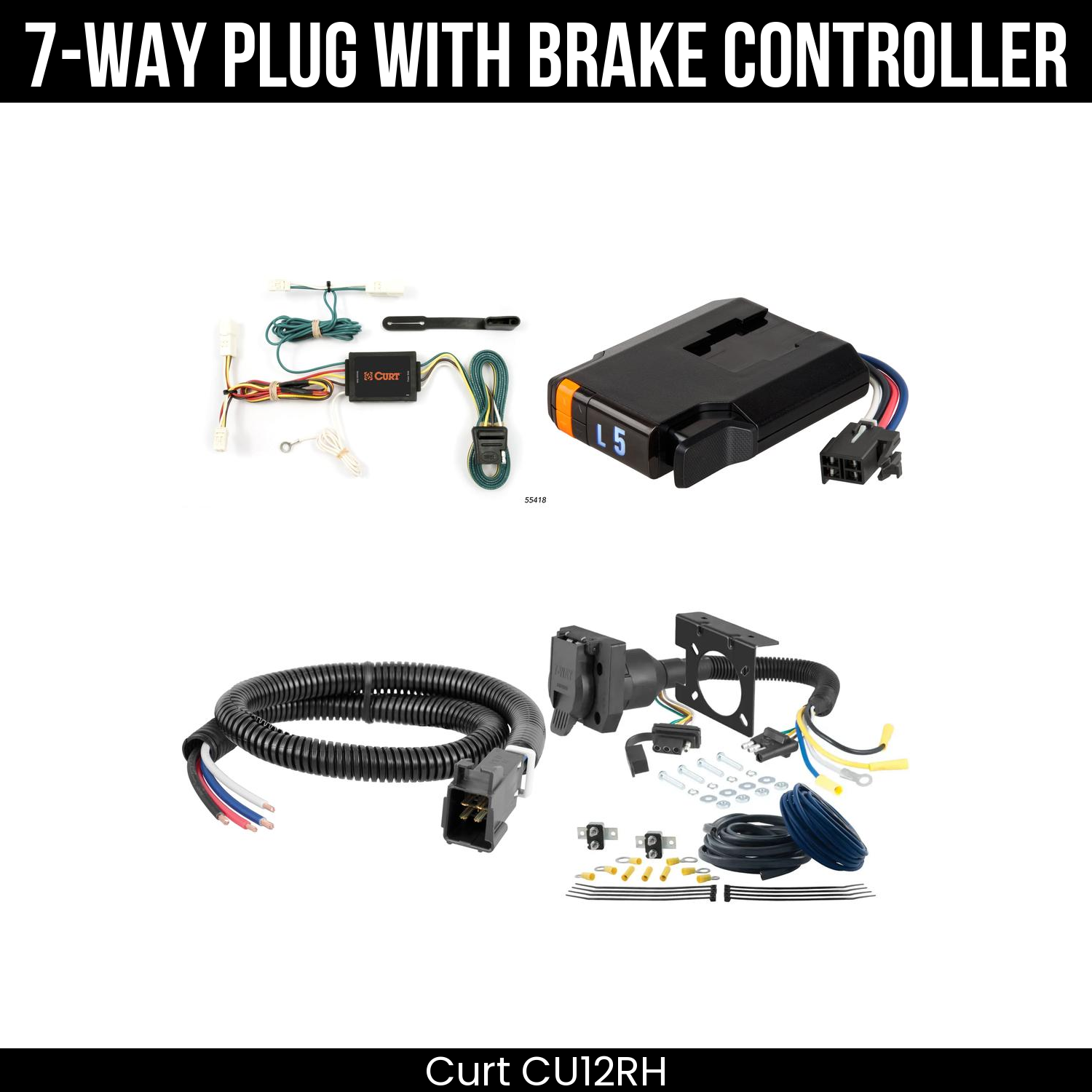 Trailer Wiring 7-Way Plug w/ Bracket , Discovery Next Brake Control