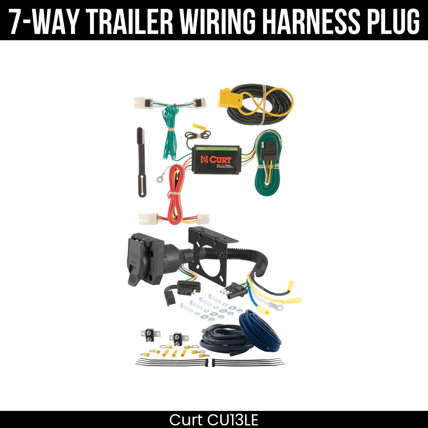 Trailer Wiring 7-Way Plug w/ Bracket
