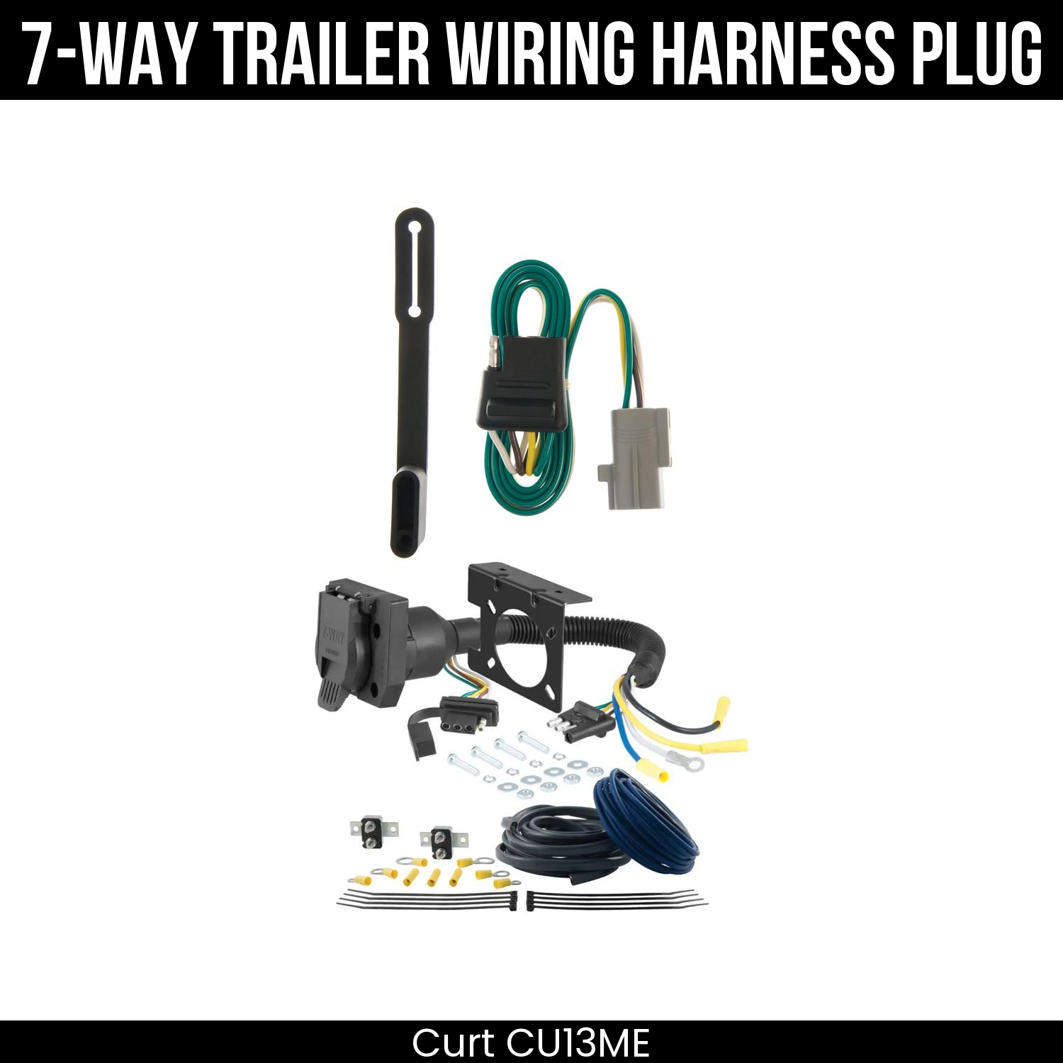 Trailer Wiring 7-Way Plug w/ Bracket