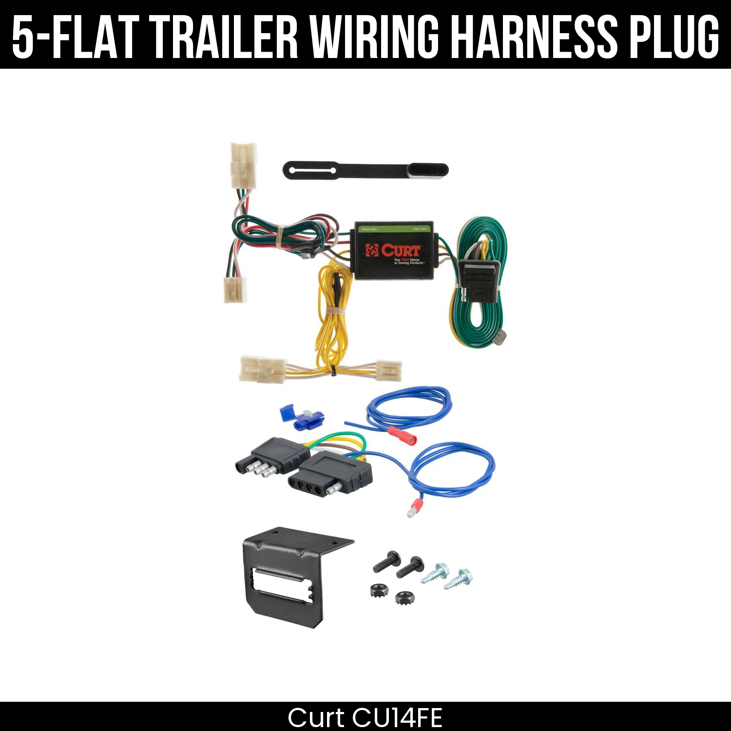 Trailer Wiring 5-Flat Plug w/ Bracket