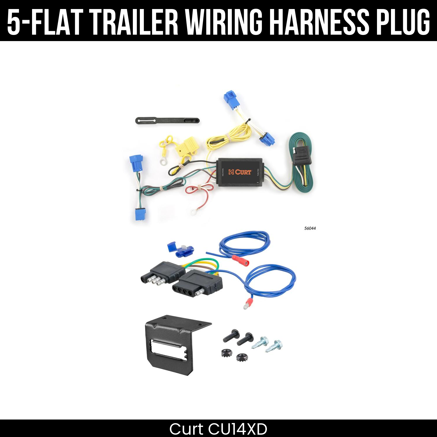 Trailer Wiring 5-Flat Plug w/ Bracket