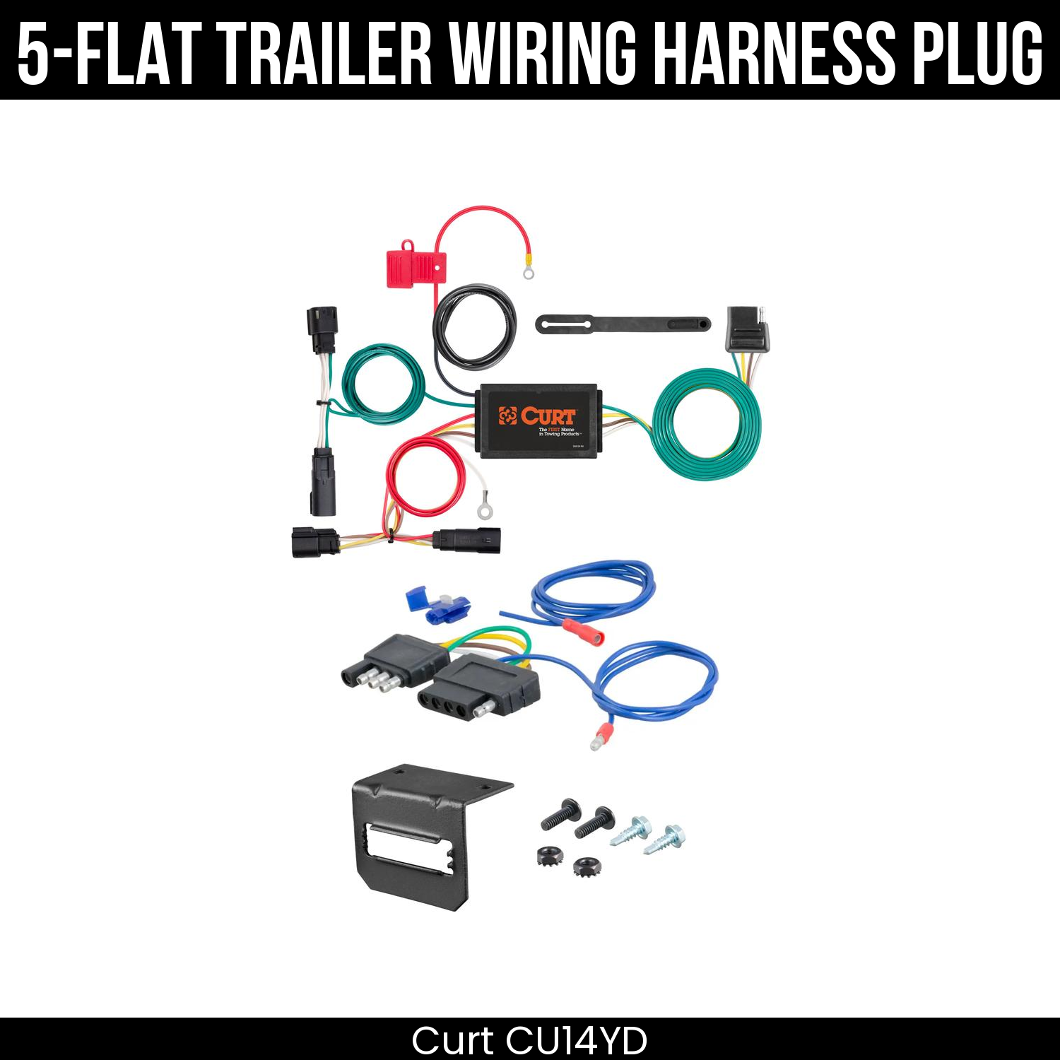 Trailer Wiring 5-Flat Plug w/ Bracket