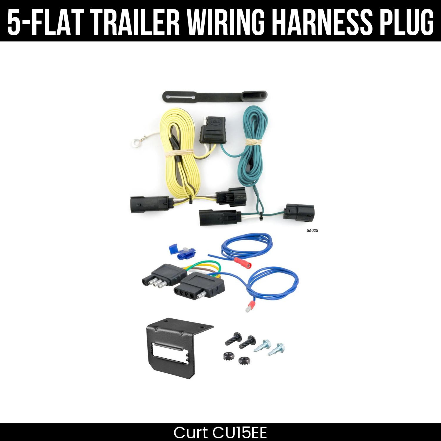 Trailer Wiring 5-Flat Plug w/ Bracket