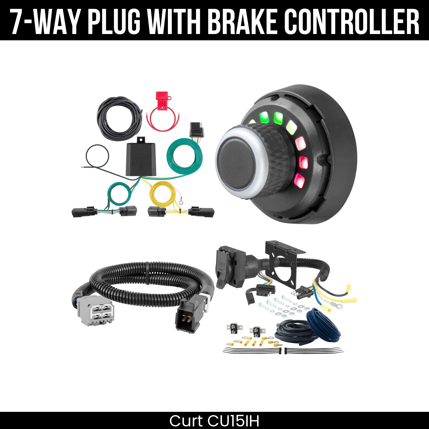 Trailer Wiring 7-Way Plug w/ Bracket , Spectrum Brake Control