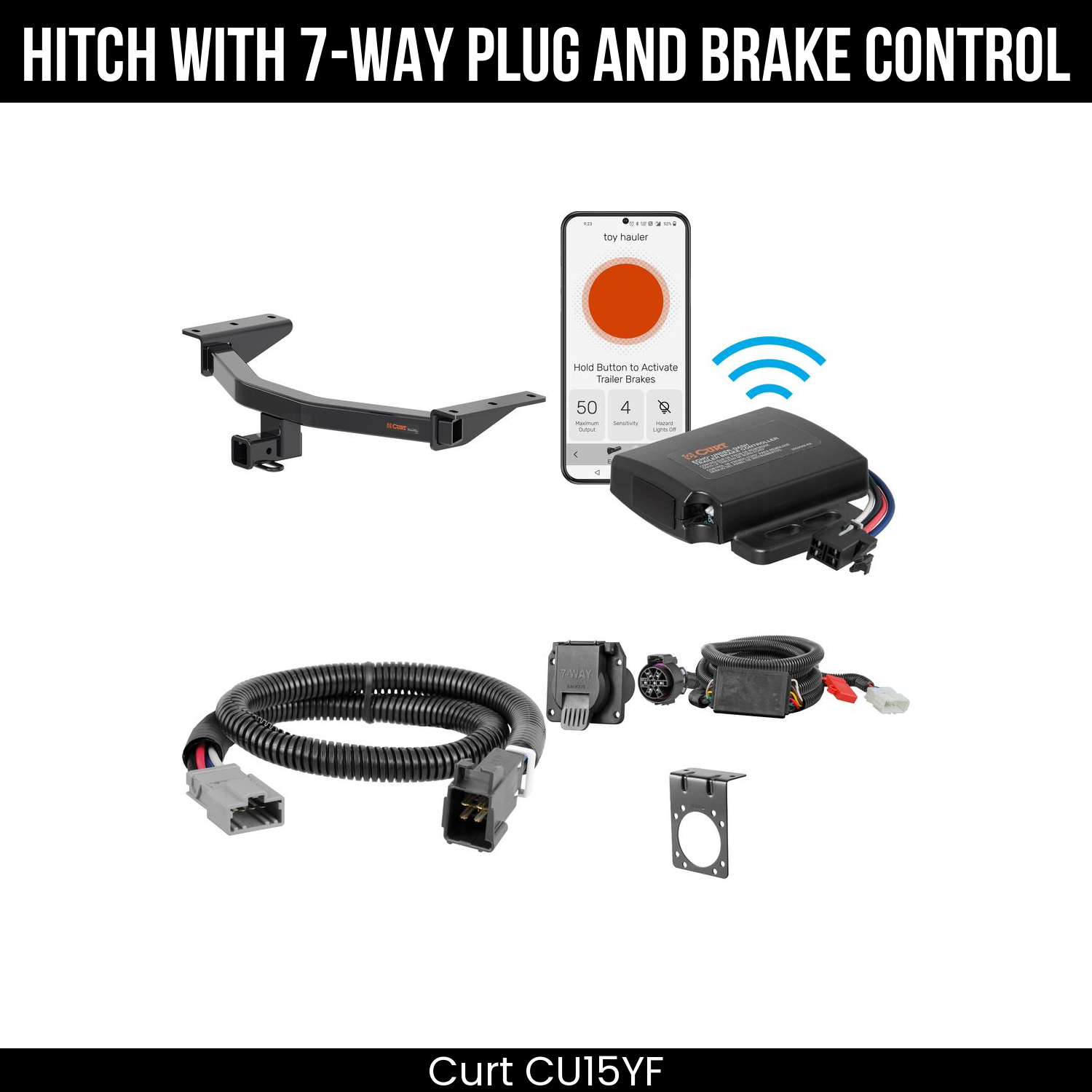 Trailer Hitch , 7-Way , Echo Under-Dash Brake Control