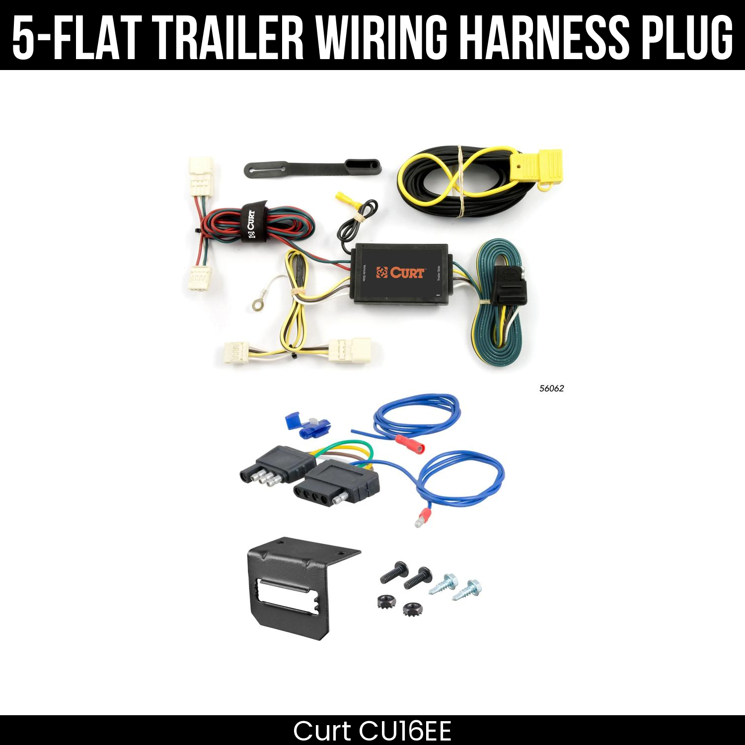Trailer Wiring 5-Flat Plug w/ Bracket