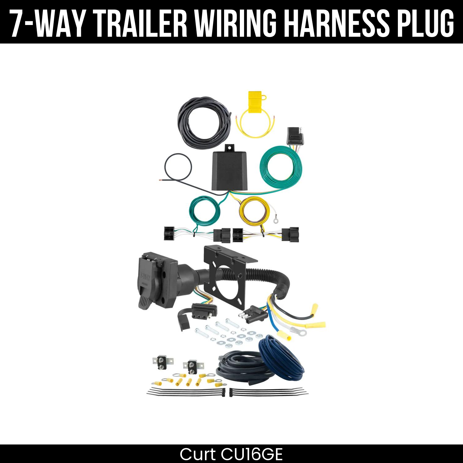 Trailer Wiring 7-Way Plug w/ Bracket