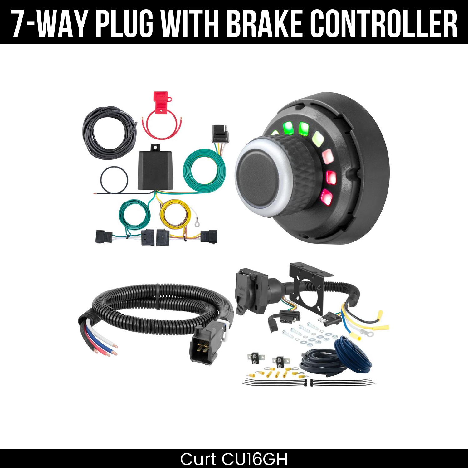 Trailer Wiring 7-Way Plug w/ Bracket , Spectrum Brake Control