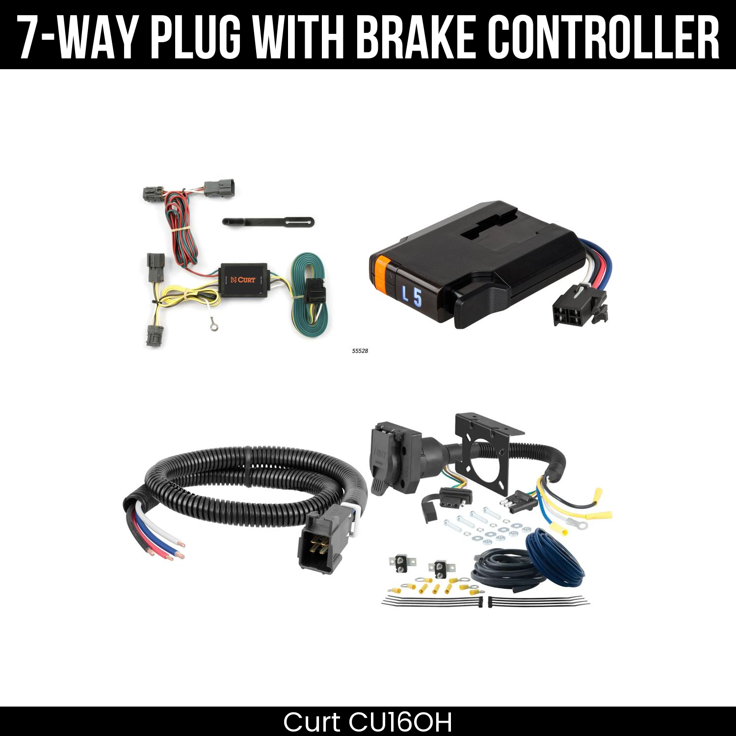 Trailer Wiring 7-Way Plug w/ Bracket , Discovery Next Brake Control