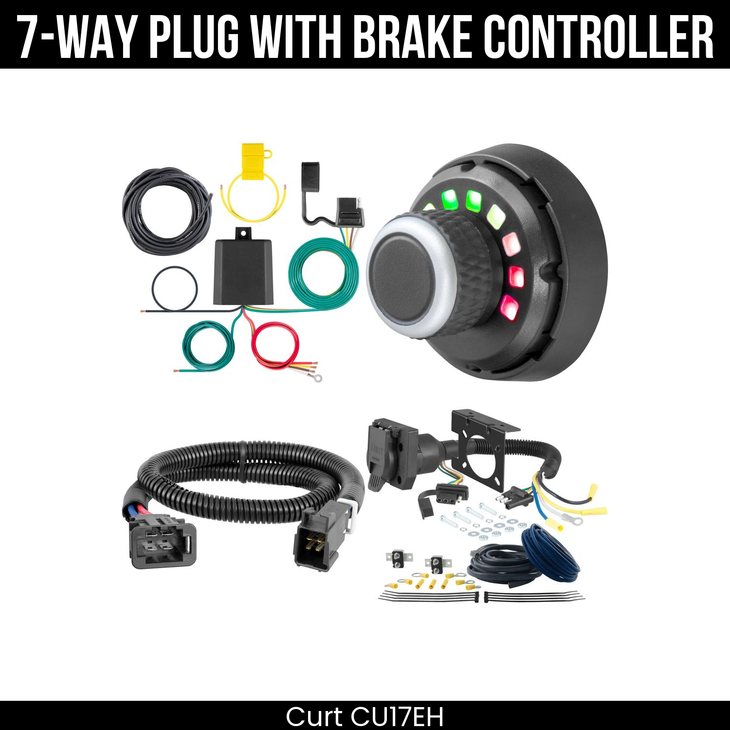 Trailer Wiring 7-Way Plug w/ Bracket , Spectrum Brake Control