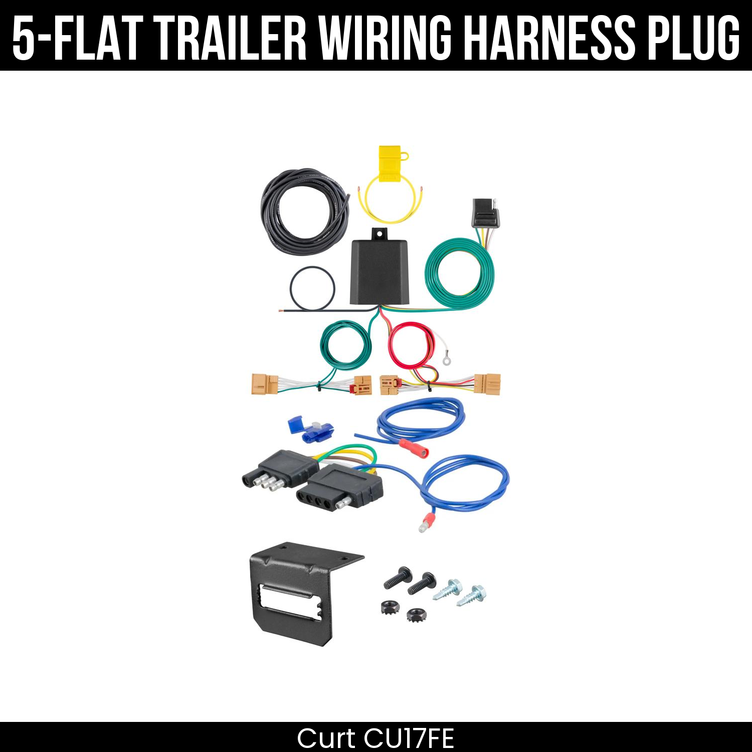 Trailer Wiring 5-Flat Plug w/ Bracket