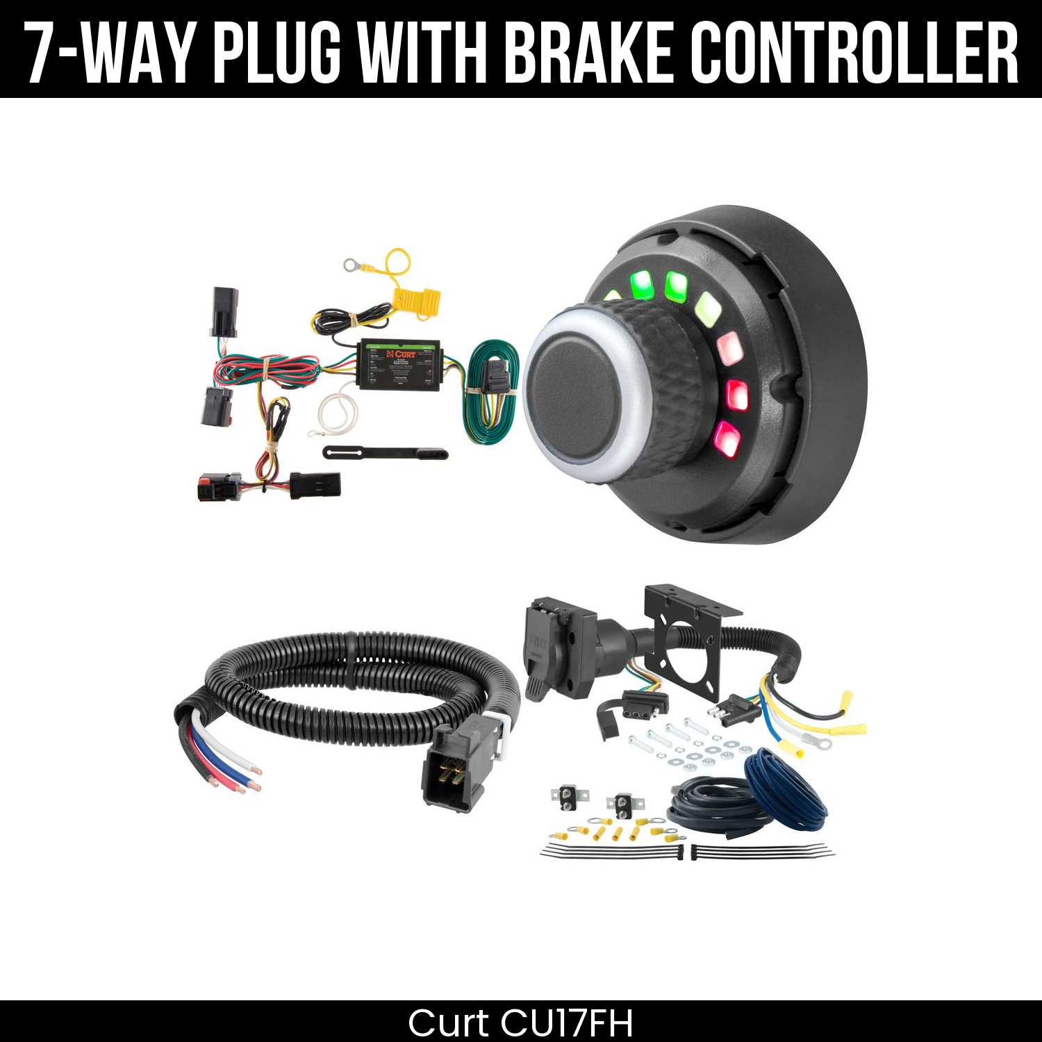 Trailer Wiring 7-Way Plug w/ Bracket , Spectrum Brake Control