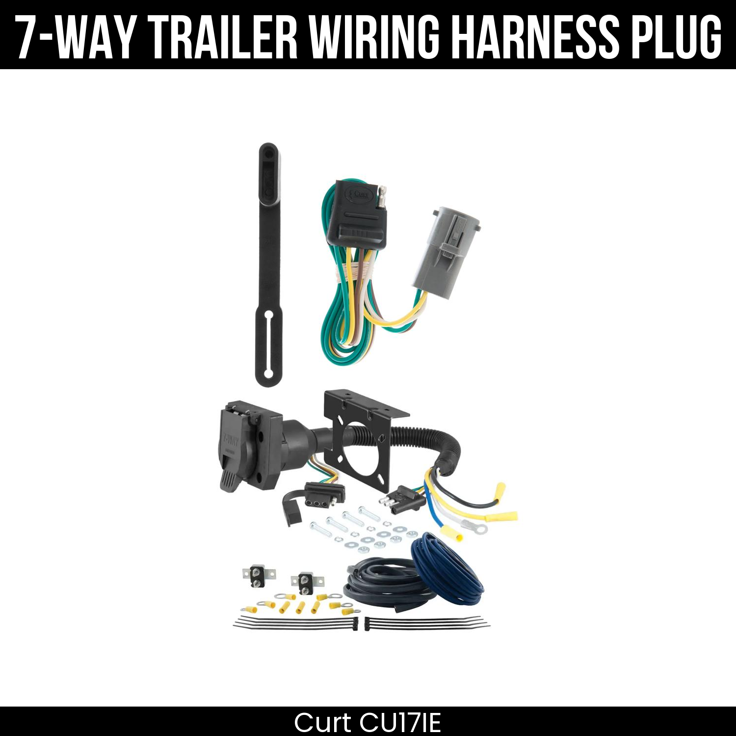 Trailer Wiring 7-Way Plug w/ Bracket