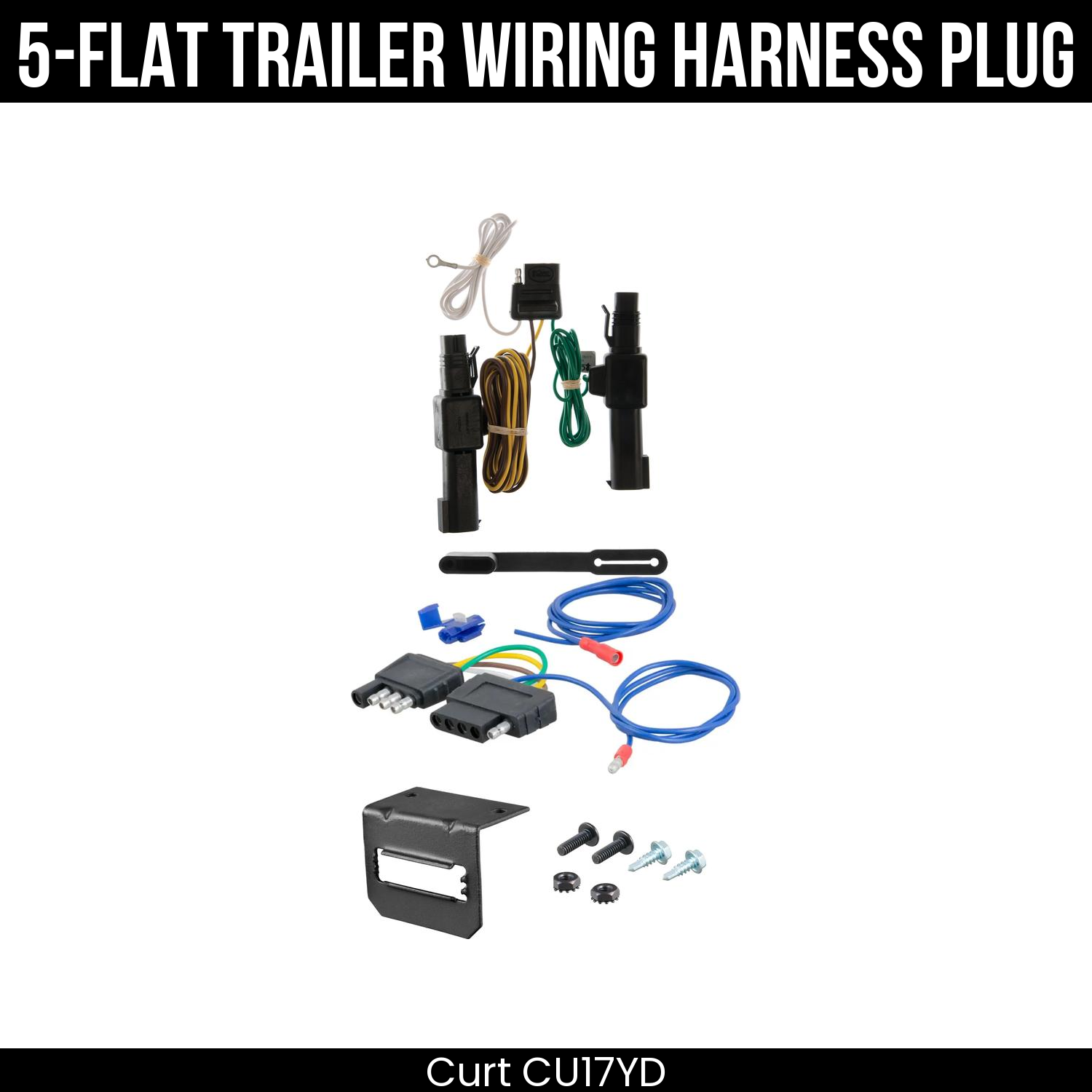 Trailer Wiring 5-Flat Plug w/ Bracket