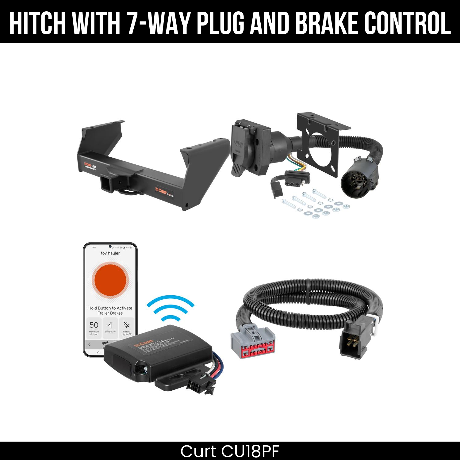 Trailer Hitch , 7-Way , Echo Under-Dash Brake Control