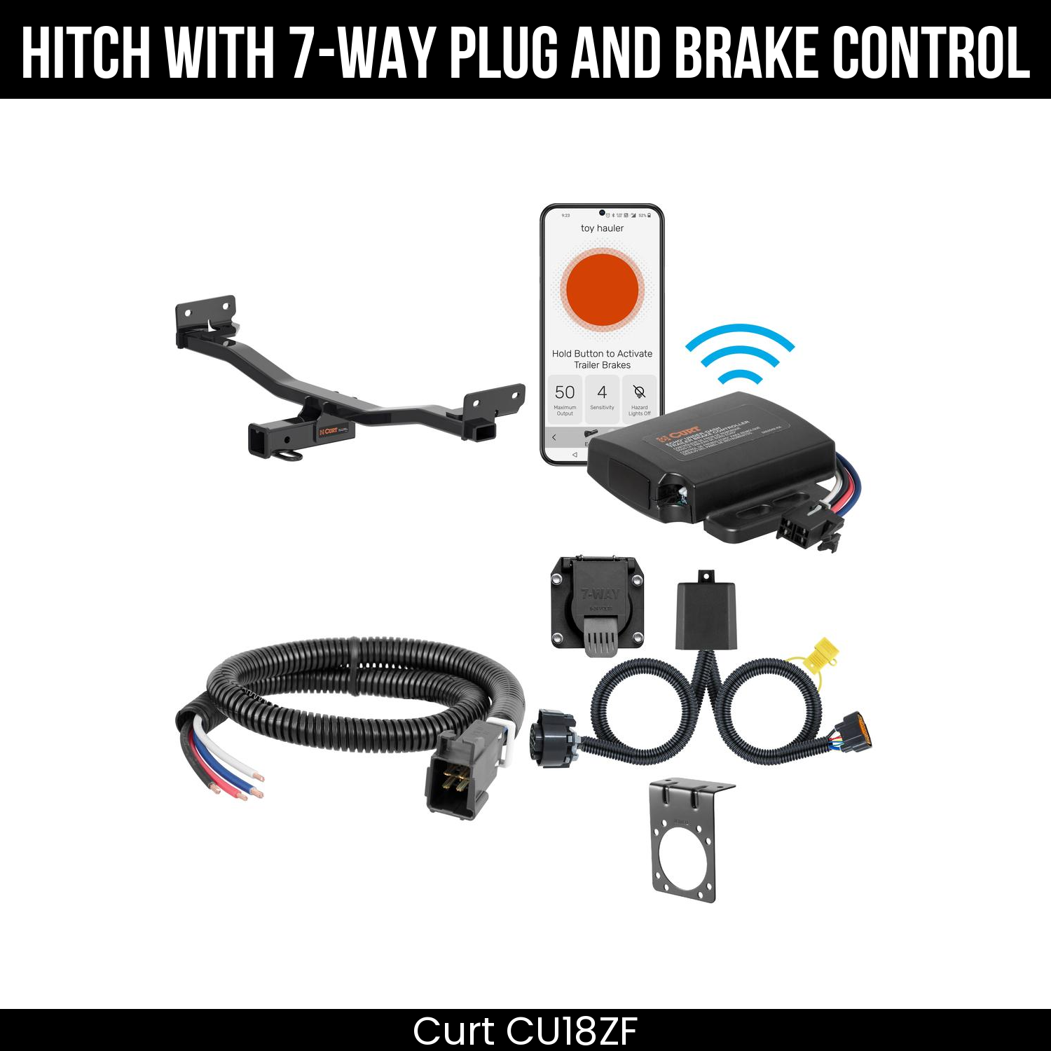 Trailer Hitch , 7-Way , Echo Under-Dash Brake Control