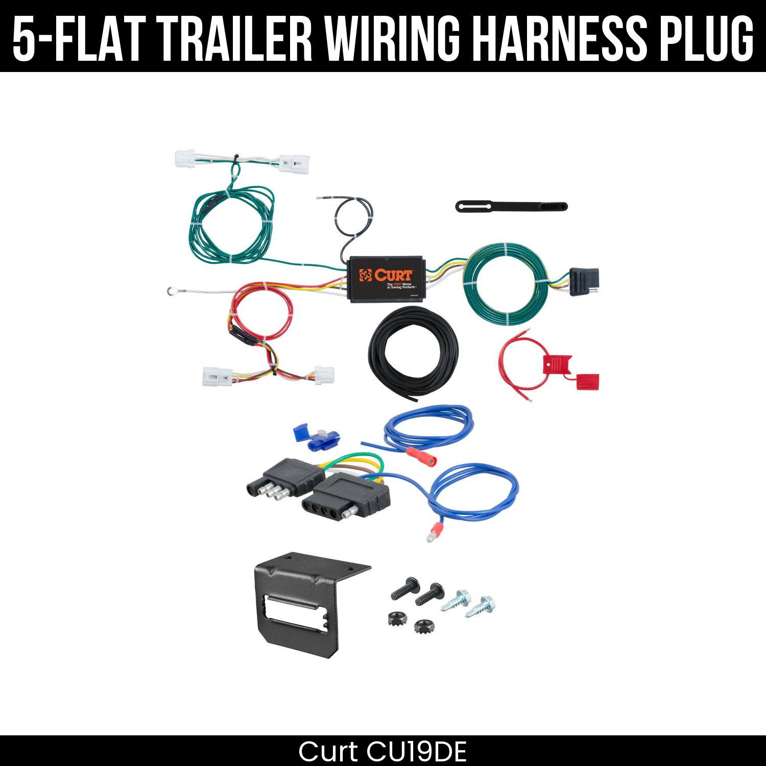 Trailer Wiring 5-Flat Plug w/ Bracket