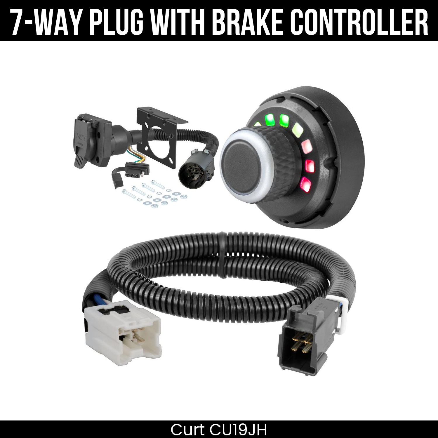 Trailer Wiring 7-Way Plug w/ Bracket , Spectrum Brake Control