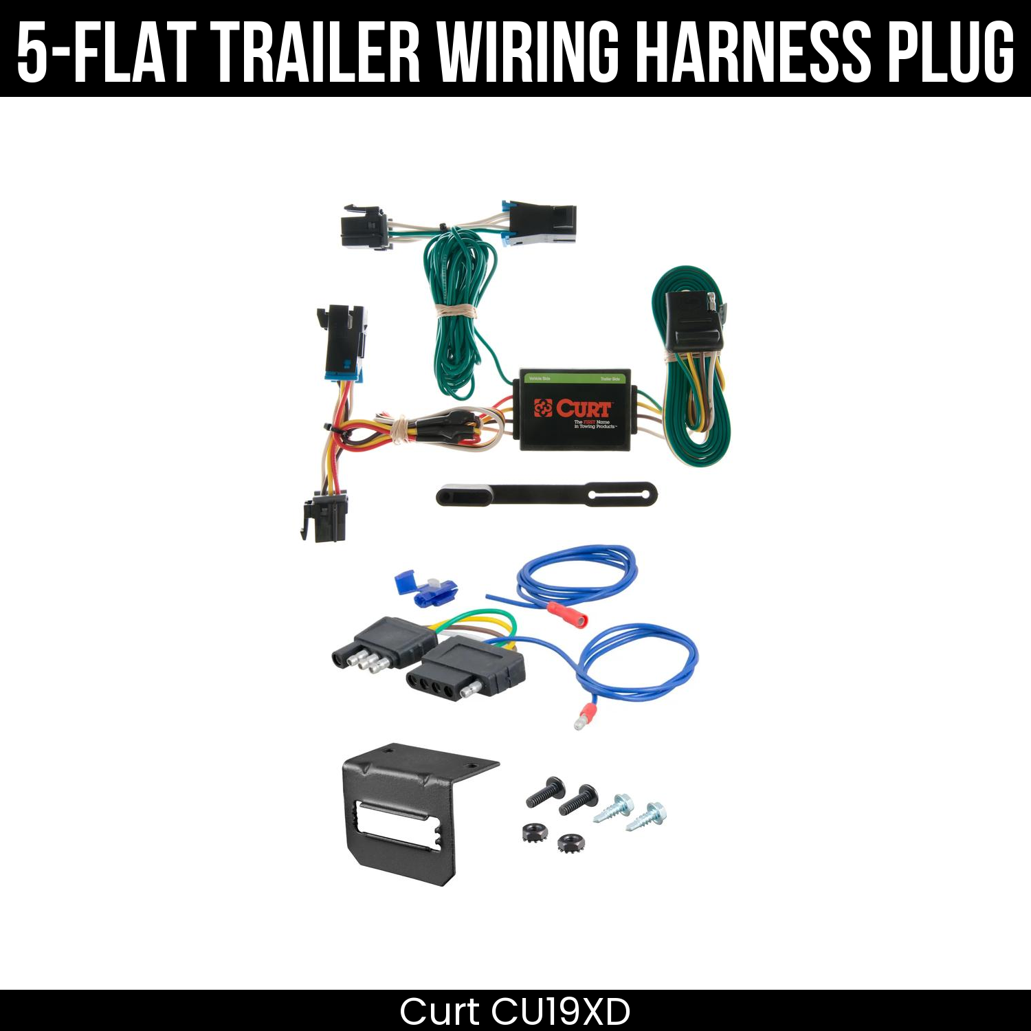 Trailer Wiring 5-Flat Plug w/ Bracket