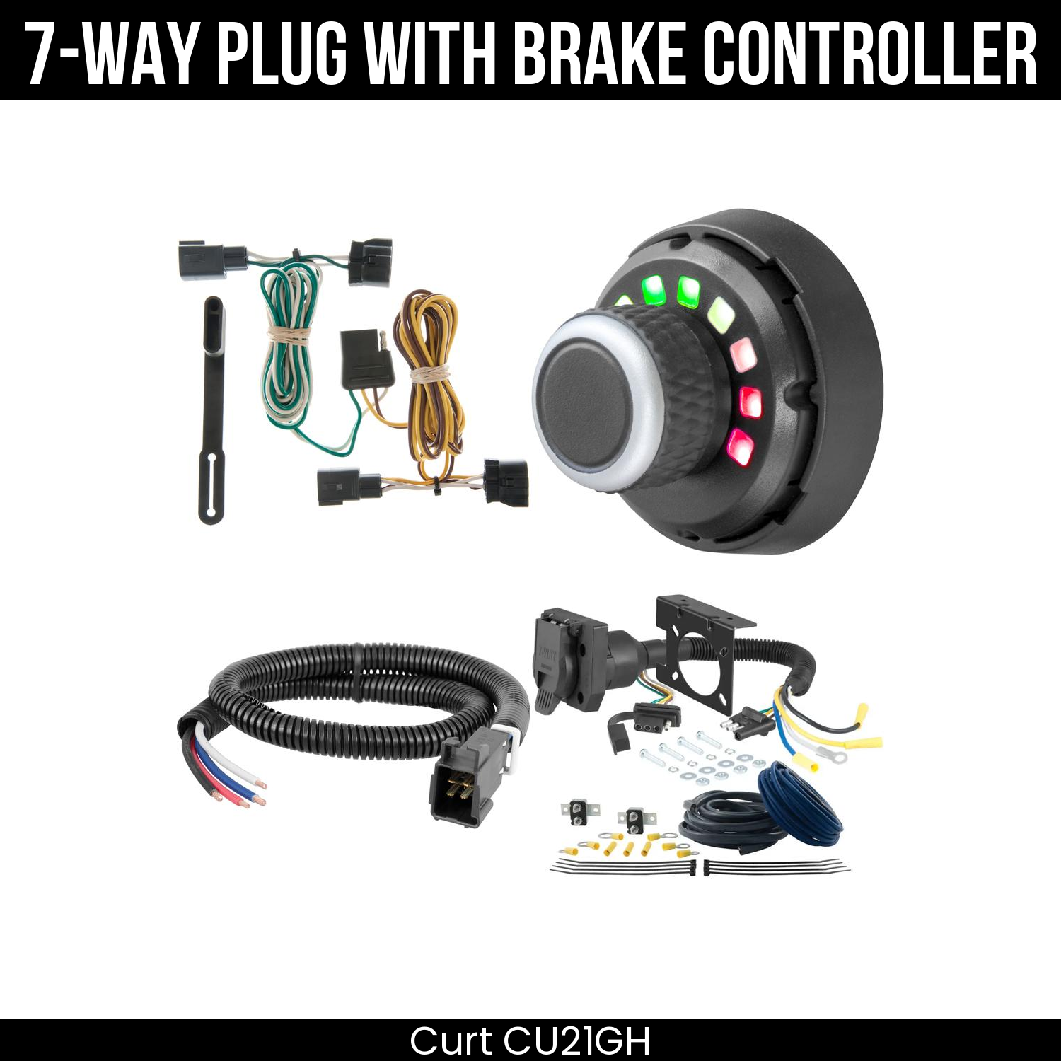 Trailer Wiring 7-Way Plug w/ Bracket , Spectrum Brake Control