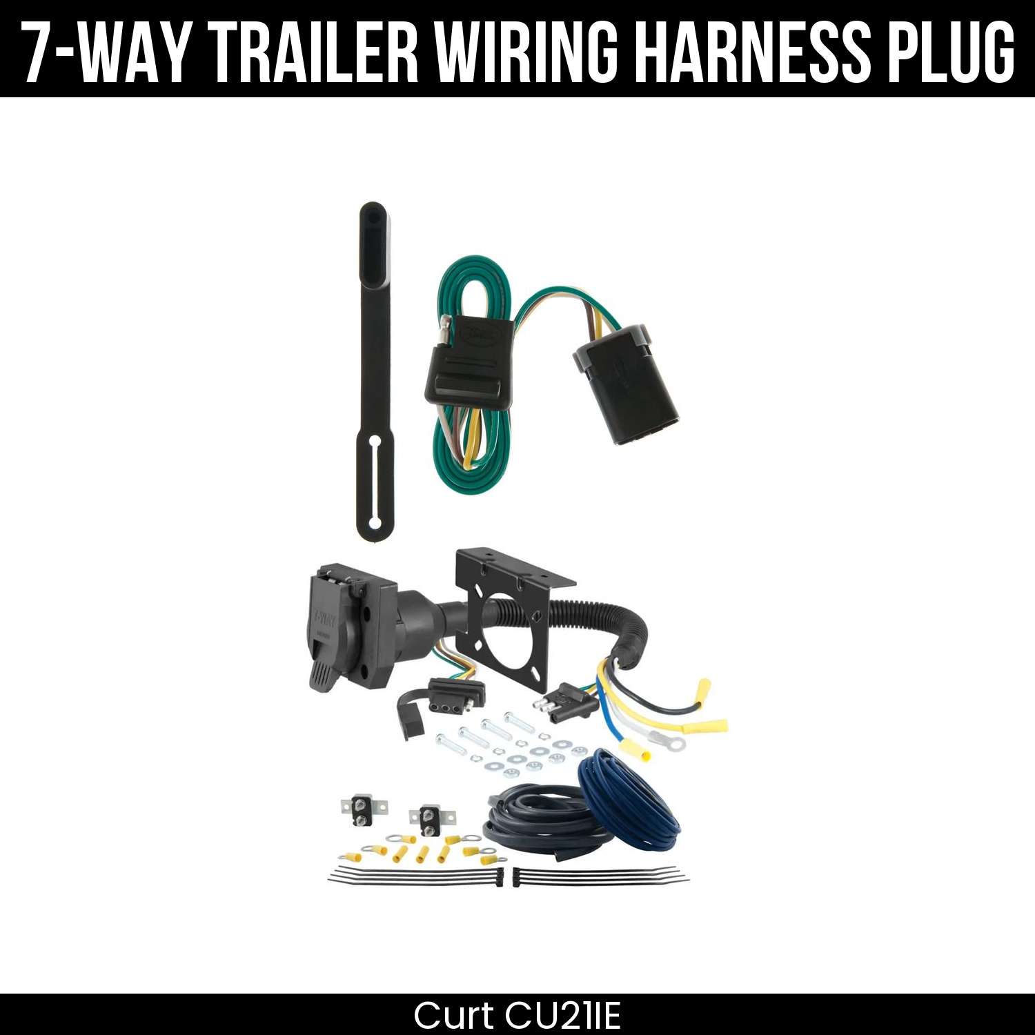 Trailer Wiring 7-Way Plug w/ Bracket