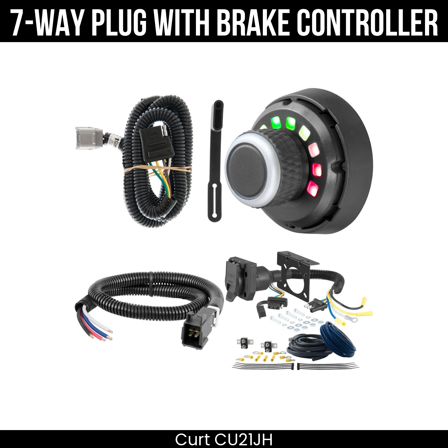 Trailer Wiring 7-Way Plug w/ Bracket , Spectrum Brake Control