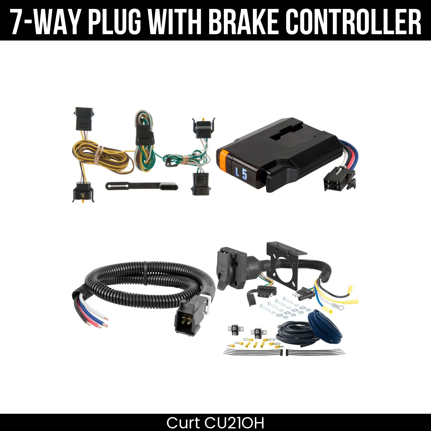 Trailer Wiring 7-Way Plug w/ Bracket , Discovery Next Brake Control