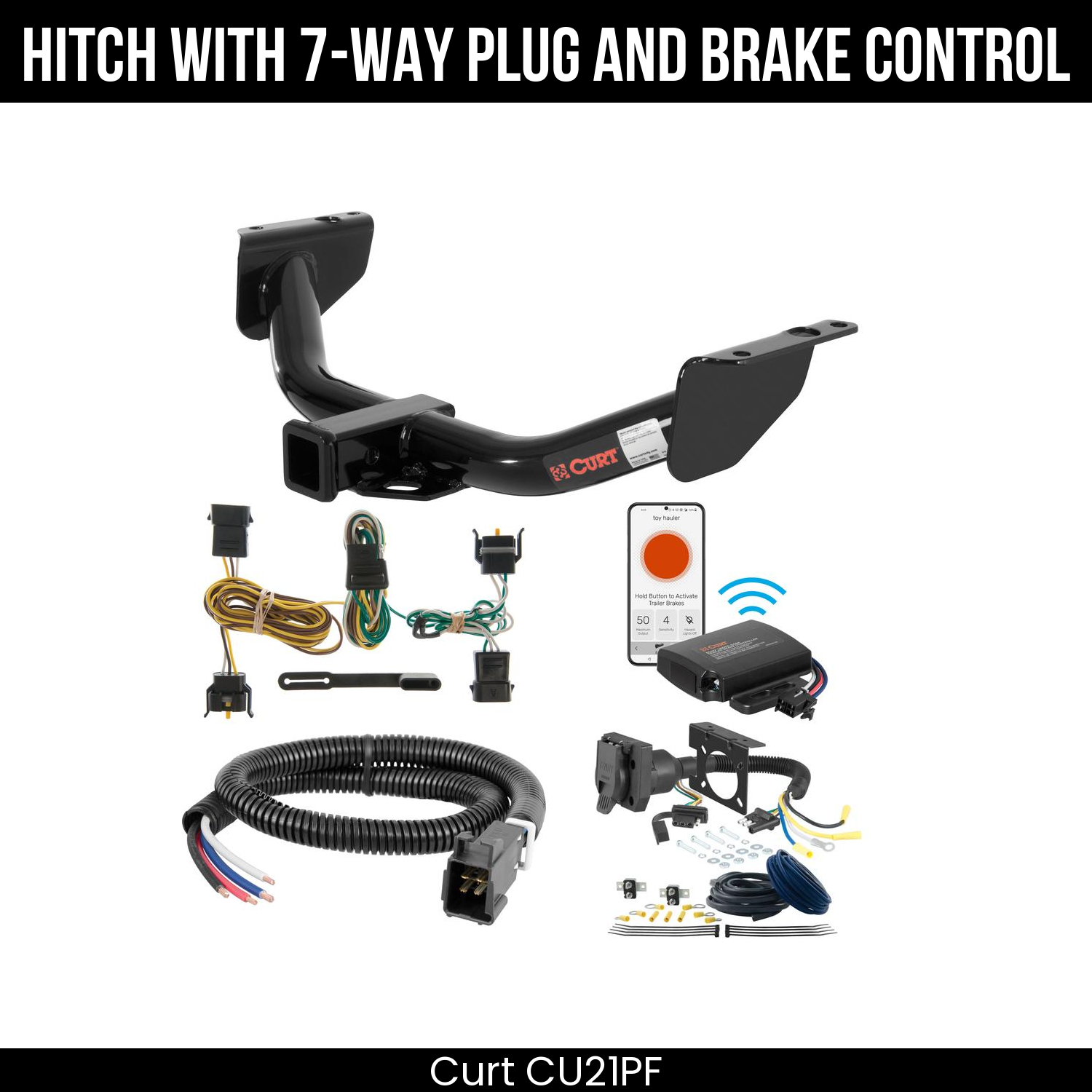 Trailer Hitch , 7-Way , Echo Under-Dash Brake Control