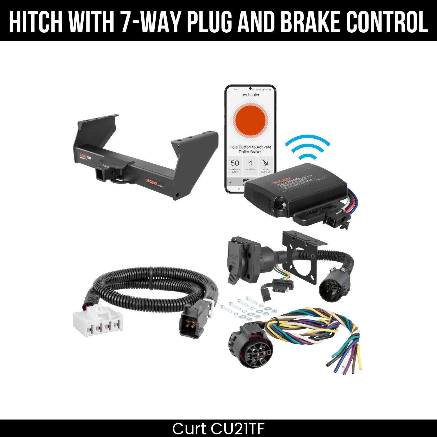 Trailer Hitch , 7-Way , Echo Under-Dash Brake Control