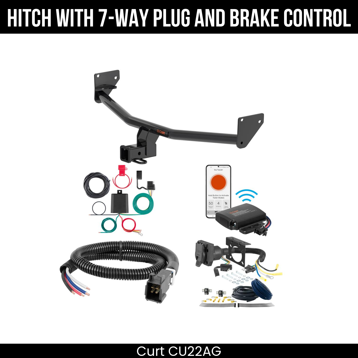 Trailer Hitch , 7-Way , Echo Under-Dash Brake Control