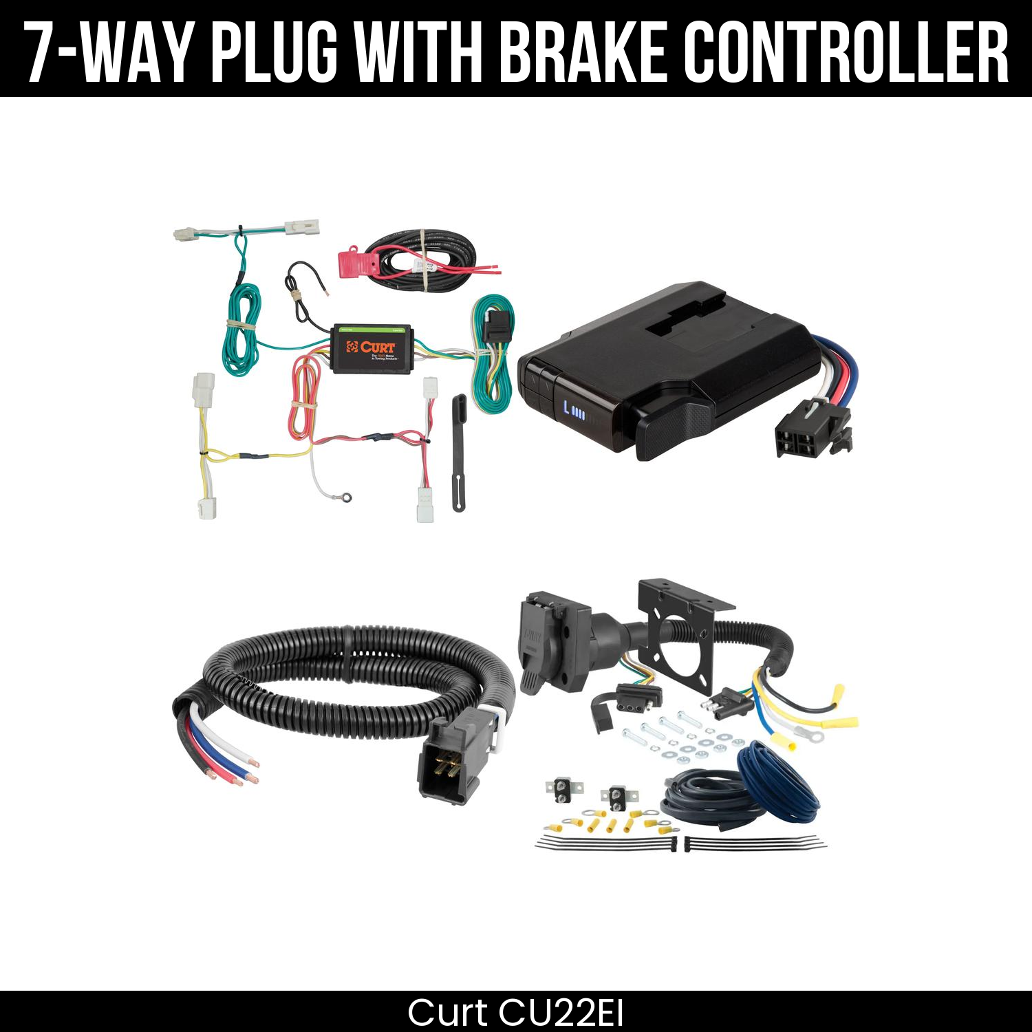 Trailer Wiring 7-Way Plug w/ Bracket , Venturer Brake Control