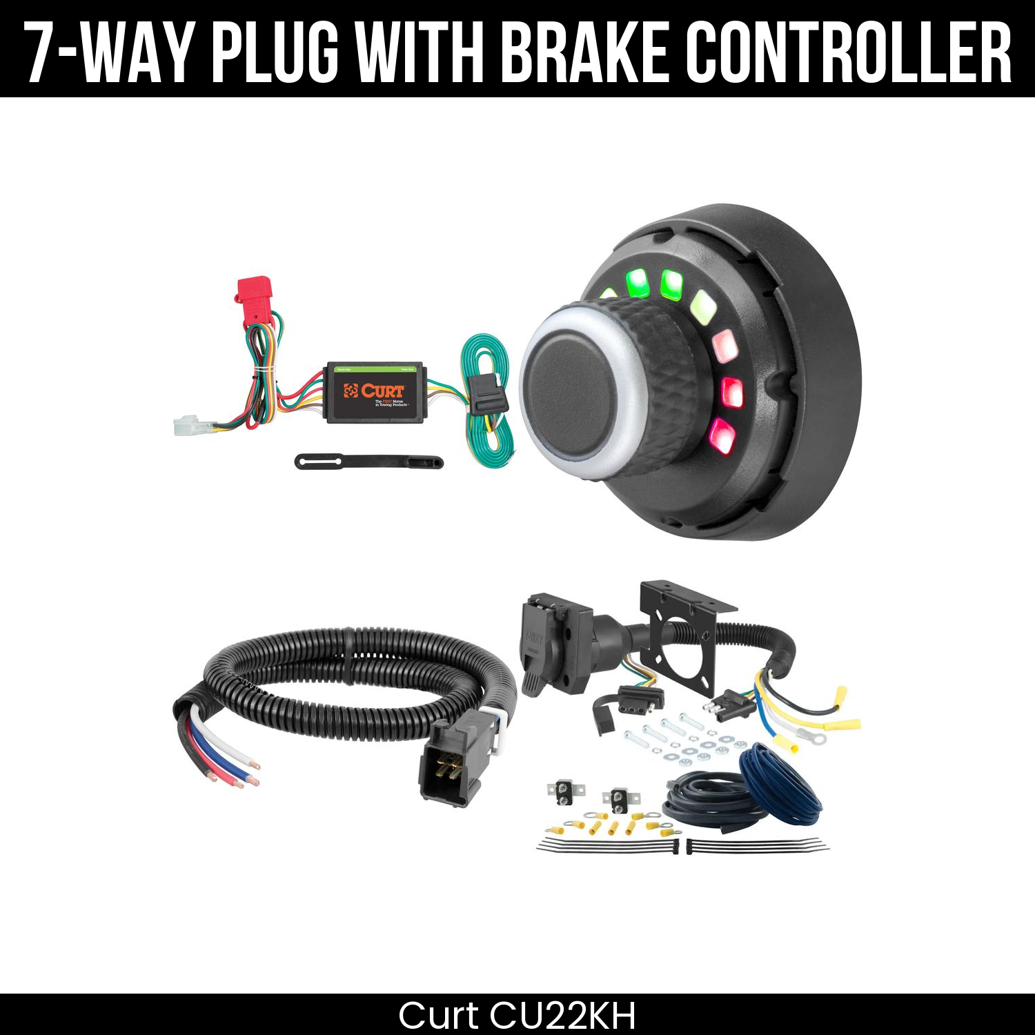 Trailer Wiring 7-Way Plug w/ Bracket , Spectrum Brake Control