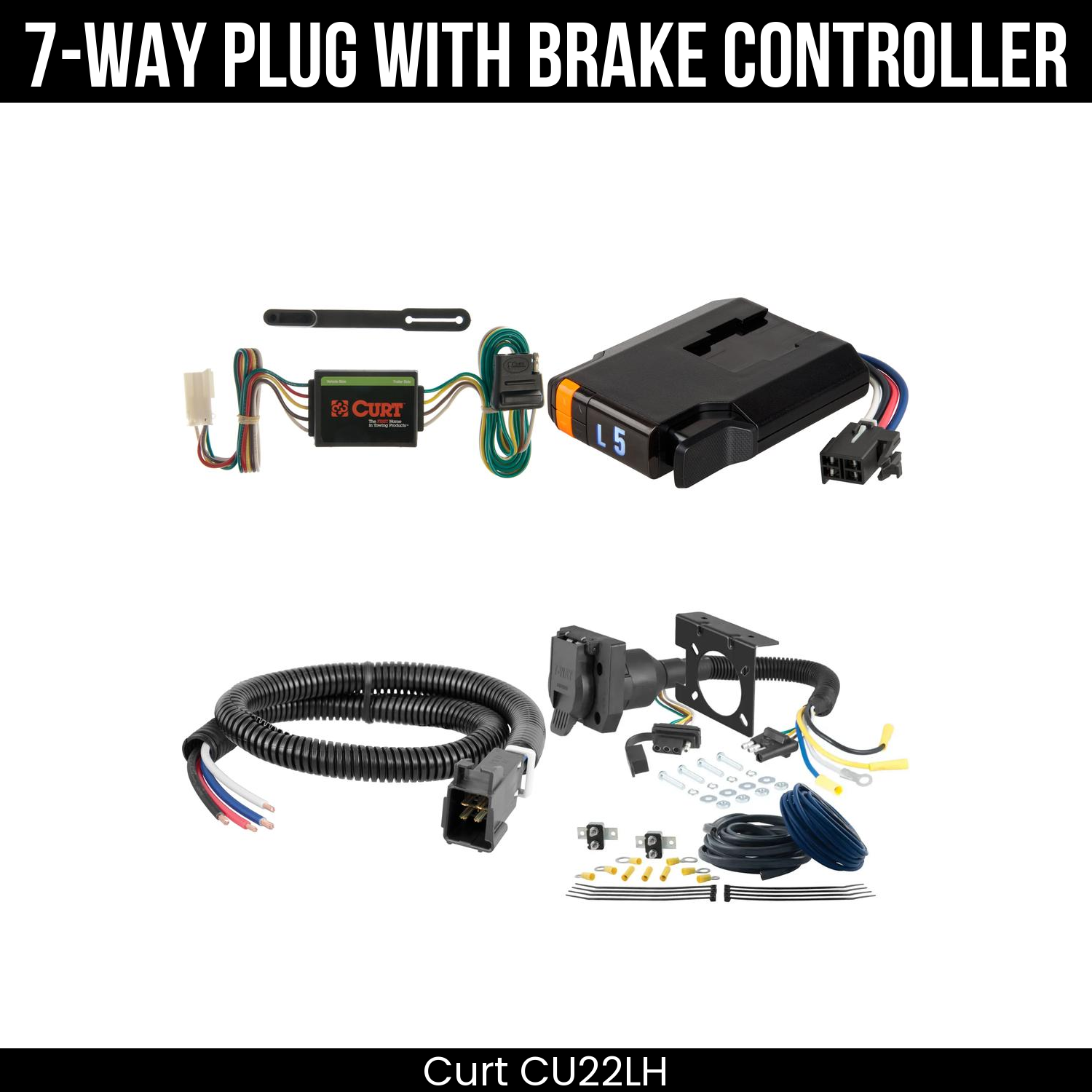 Trailer Wiring 7-Way Plug w/ Bracket , Discovery Next Brake Control