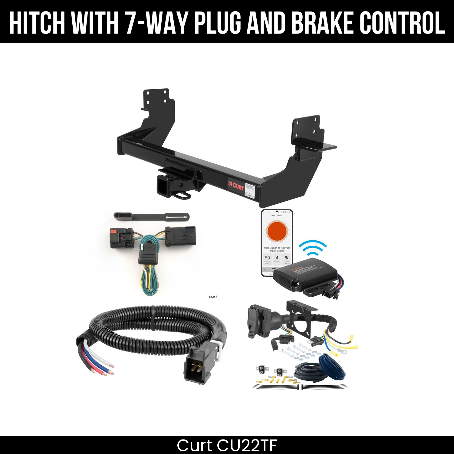 Trailer Hitch , 7-Way , Echo Under-Dash Brake Control